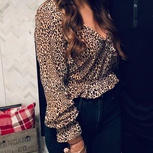 Cheetah print blouse